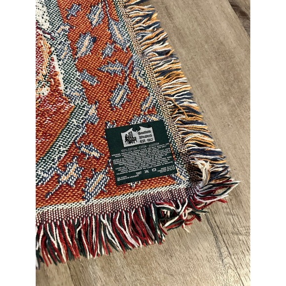 Goodwin Weavers Christmas Santa Woven Tapestry Throw Blanket 4’ x 5’ - Picture 5 of 5